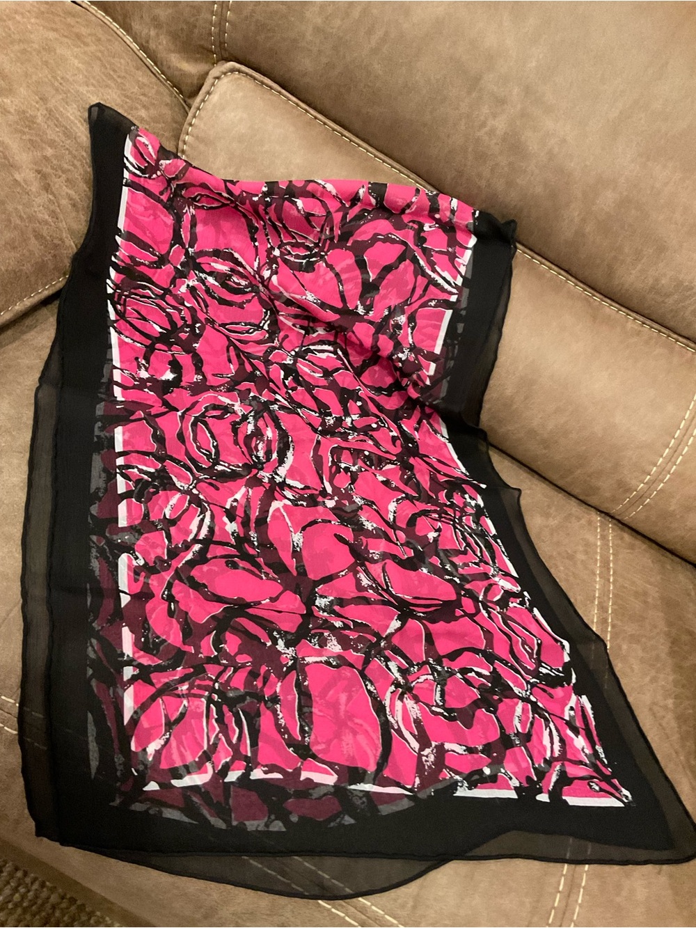 Carlisle Hot Pink Abstract Flower Scarf